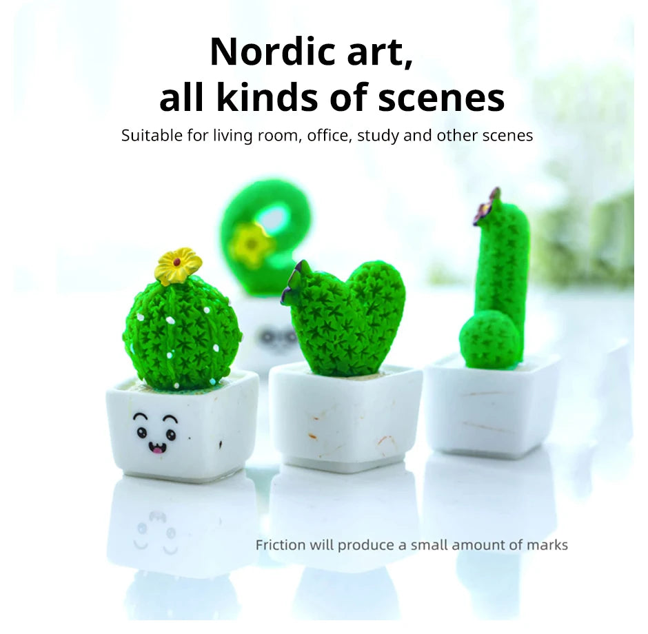 Mini Resin Succulent Cactus Plants – Decorative Ornaments for Home and Office