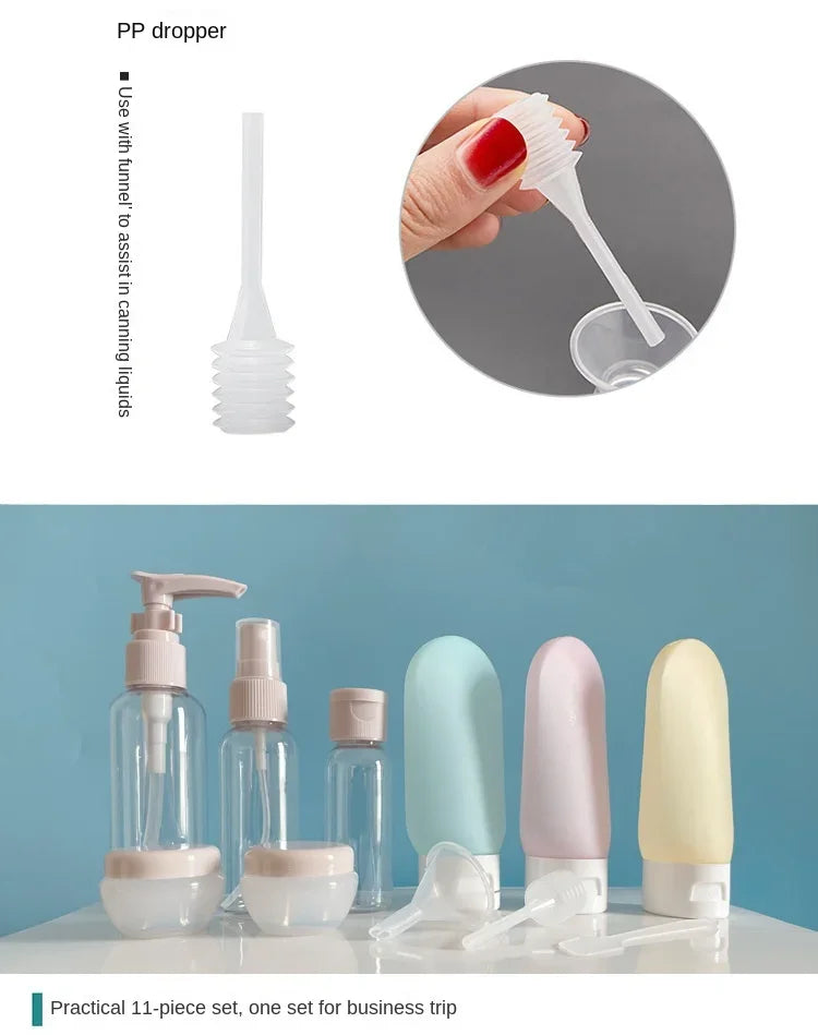 Silicone Travel Bottle Set – Refillable Leakproof Liquid Containers for Toiletries
