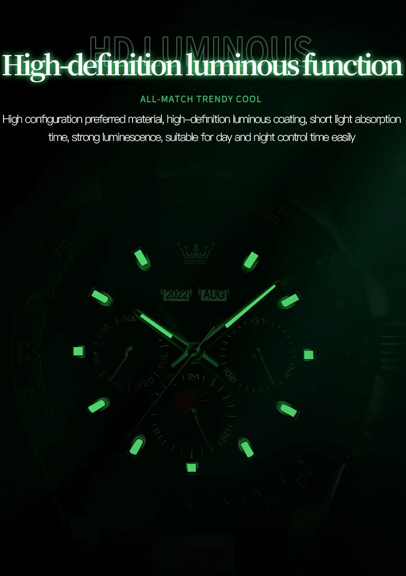 OLEVS Automatic Mechanical Watch – Luxury Chronograph for Business and Sports