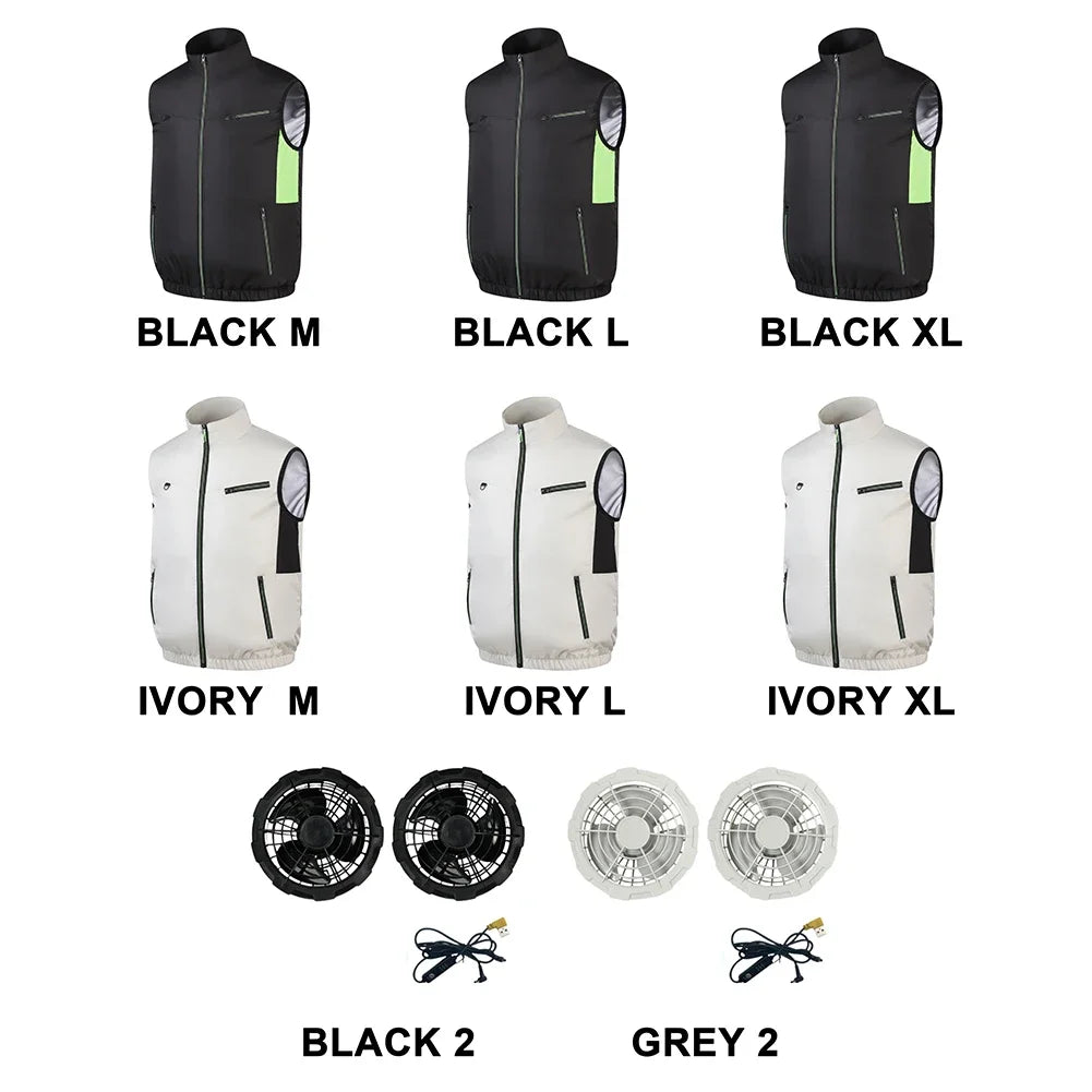 Cooling Fan Vest – Air Conditioned Heat Resistant Jacket for Outdoor Fishing Hiking