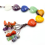 7 Chakras Crystal Hanging Ornament – Natural Stone Decor for Yoga Meditation