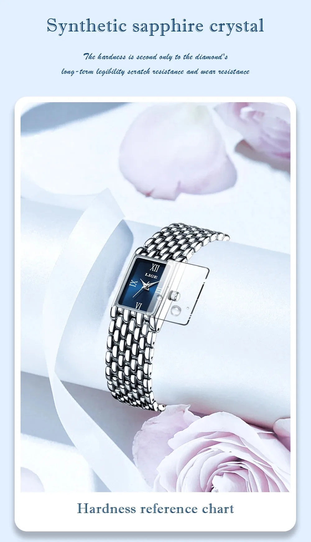Square Stainless Steel Quartz Watch – Elegant Waterproof Accessory for Women