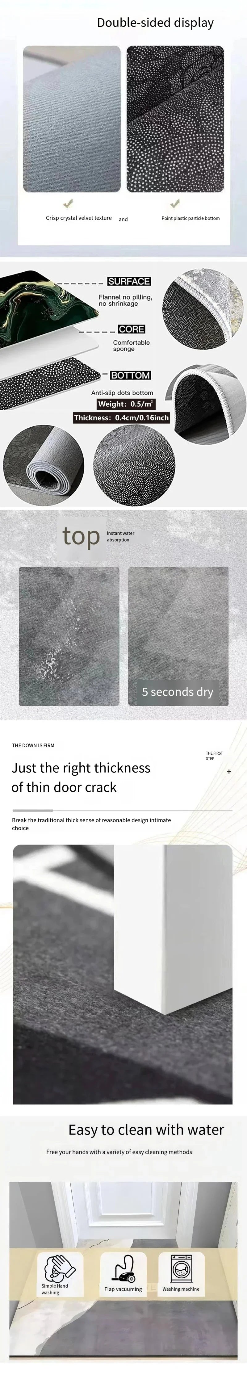 Bat Pattern Floor Mat – Non-Slip Gothic Carpet for Halloween Home Decor