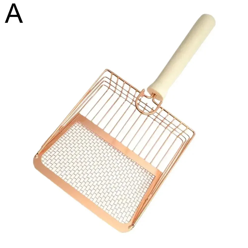 Stainless Steel Cat Litter Scoop – Long Handle Tool for Pet Waste Cleaning