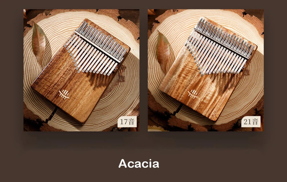Hluru Wooden Kalimba – 21 Key Thumb Piano for Music Beginners and Education