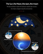 Leather Quartz Chronograph Watch – Men's Moon Phase Business Wristwatch