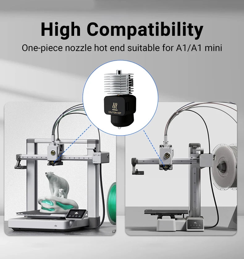 Hardened Steel Hotend Kit – High Speed 3D Printer Nozzle for Bambu Lab A1