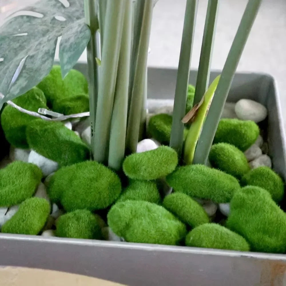 Artificial Foam Moss Stones – Decorative Green Rocks for Micro Landscapes