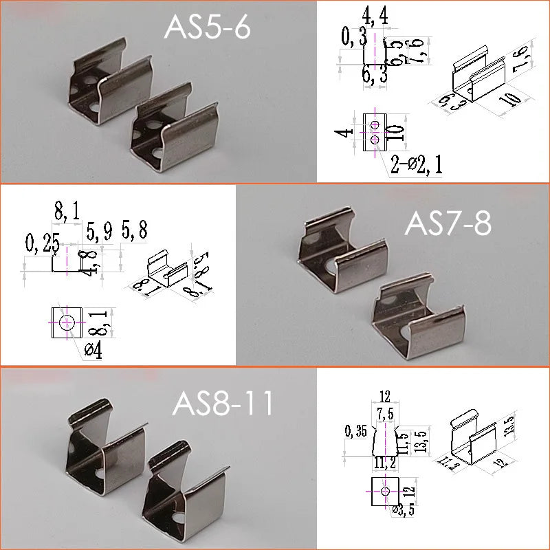 Stainless Steel LED Mounting Clips – Rigid Fixture for Outdoor Neon Strips
