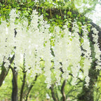 Silk Wisteria Hanging Vines – 110cm Artificial Flower Garland for Wedding Decor