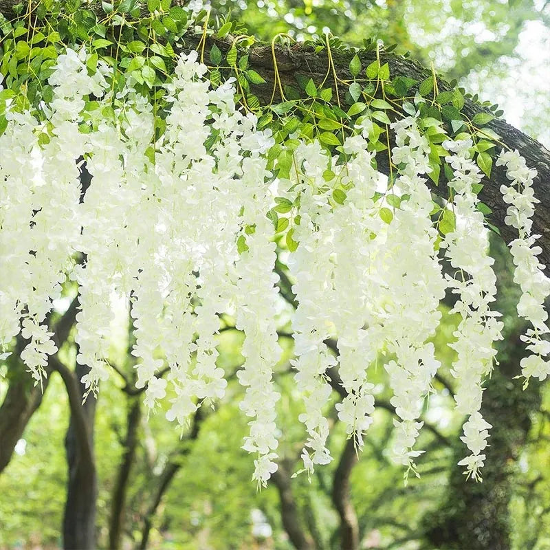 Silk Wisteria Hanging Vines – 110cm Artificial Flower Garland for Wedding Decor