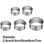 Stainless Steel Round Biscuit Molds – Pastry Cutters for DIY Cake Baking