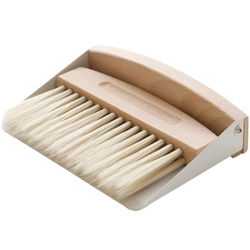 Mini Natural Wood Window Brush Set – Small Handheld Sweeper for Home Kitchen