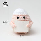 Handmade Wool Crochet Dog Doll – Positive Affirmation Plush for Home Decor