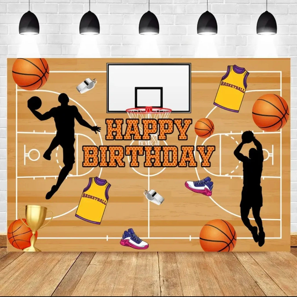 Basketball Stadium Photography Backdrop – Sport Theme for Kids Birthday Party