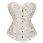 Victorian Jacquard Corset Top – Lace Up Gothic Bustier for Cosplay