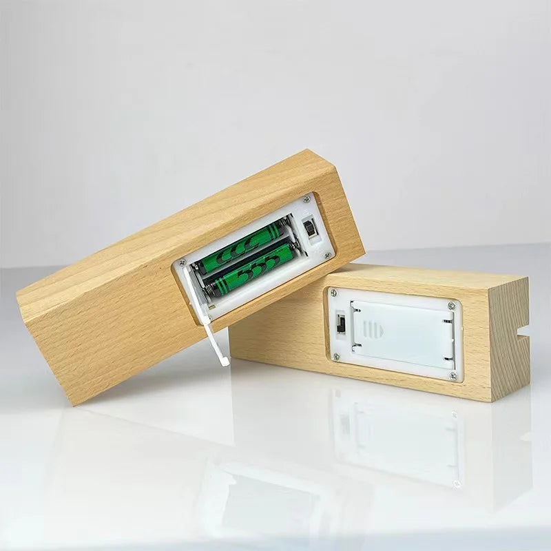 Wooden LED Display Stand – 5mm Warm Light Base for Acrylic Signage