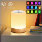 Smart RGB Touch Bedside Lamp – USB Rechargeable Night Light for Bedroom Decor