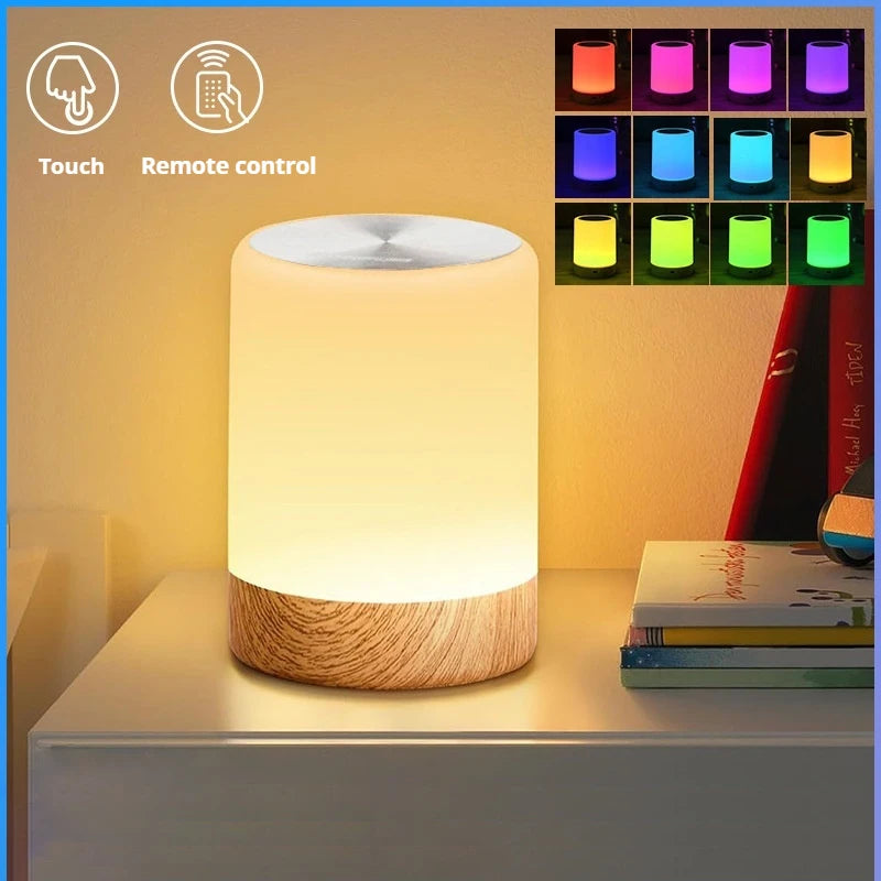 Smart RGB Touch Bedside Lamp – USB Rechargeable Night Light for Bedroom Decor