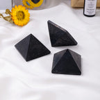 Natural Shungite Pyramid – Polished Raw Stone for Home Feng Shui Decor