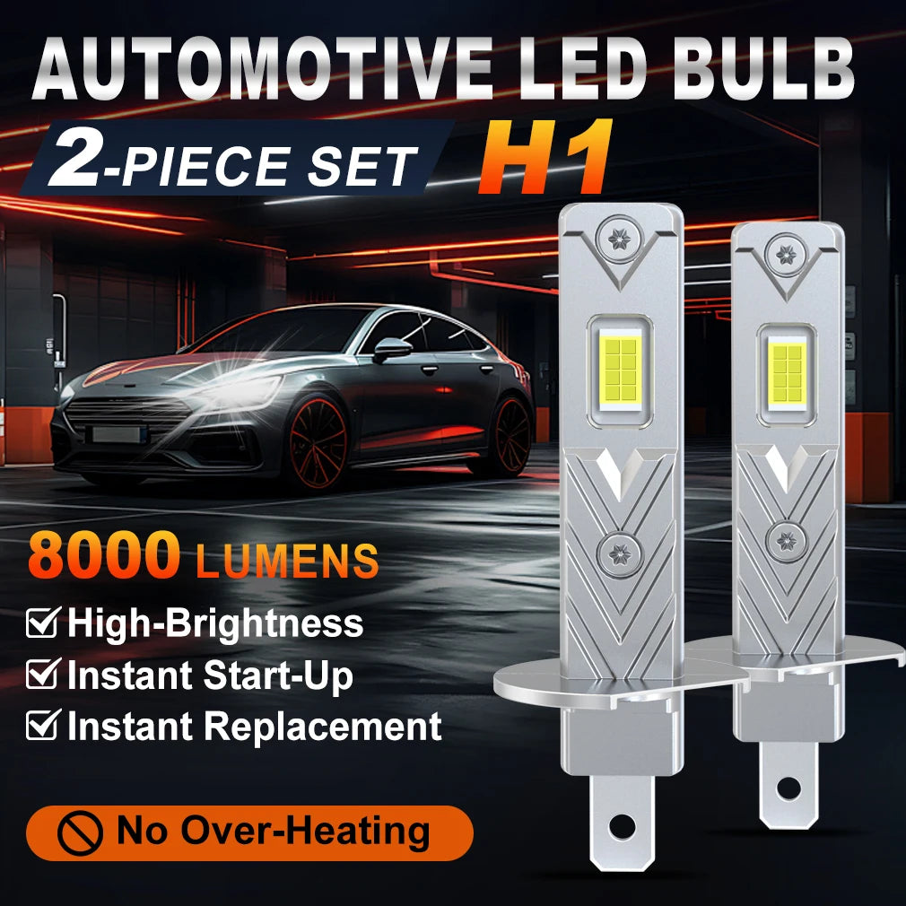 H1 LED Headlight Bulbs – 150W High Power Fog Lamps for Automotive Driving