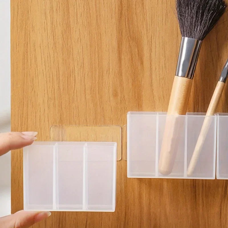 3-Grid Plastic Desk Organizer – Multi-Functional Storage for Makeup