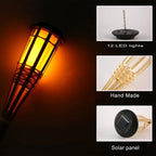Handcrafted Bamboo Solar LED Torch – Flickering Flame Effect for Garden