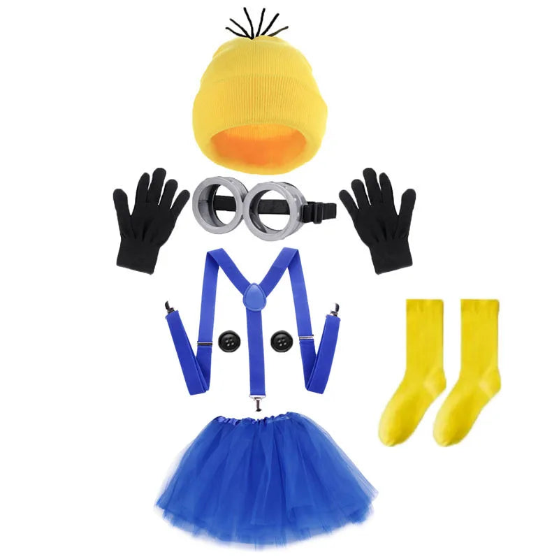 Minion Costume Set with Goggles and Hat – Adult Cosplay Outfit for Party