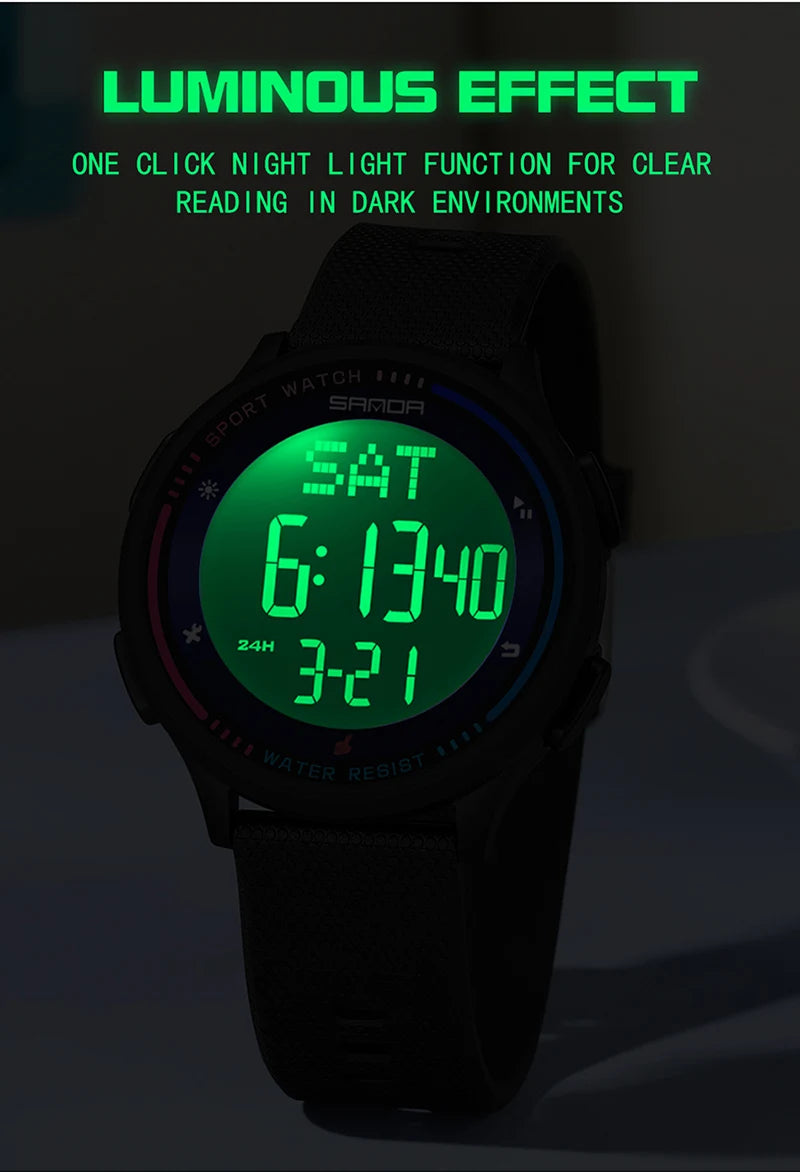 Digital Sports Watch – Waterproof Large Display for Outdoor Athletics
