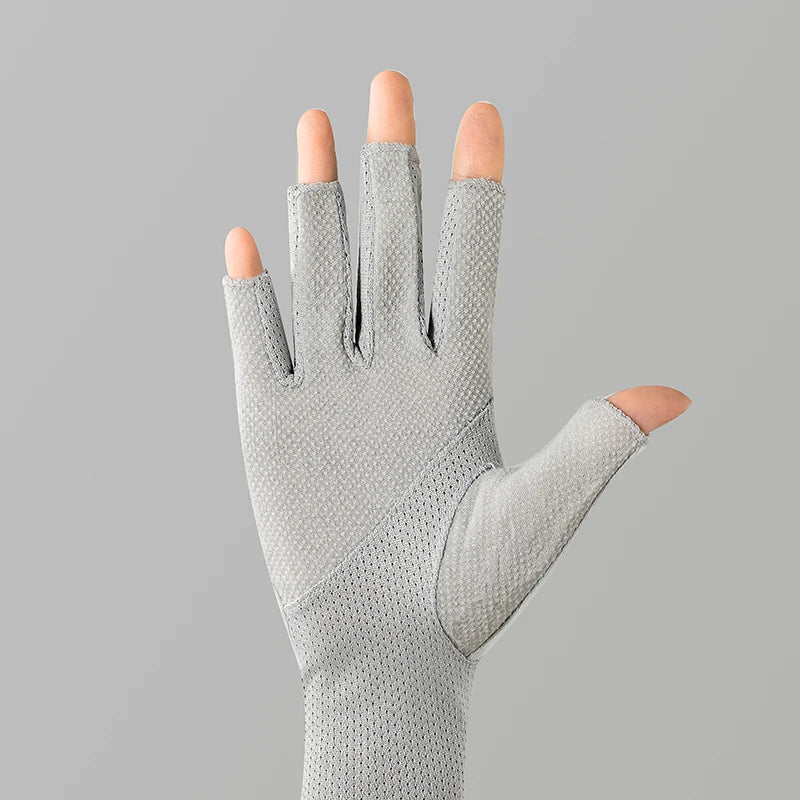 Cotton Fingerless Sunscreen Gloves – UV Protection for Driving and Outdoor