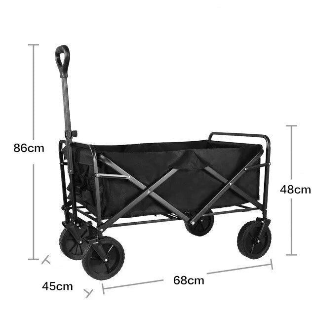 Collapsible Utility Wagon – Heavy Duty Folding Cart for Garden and Camping