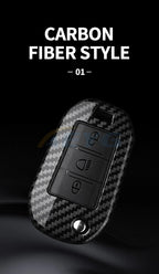 Carbon Fiber Car Key Case – Protective Keychain Cover for Peugeot and Citroen