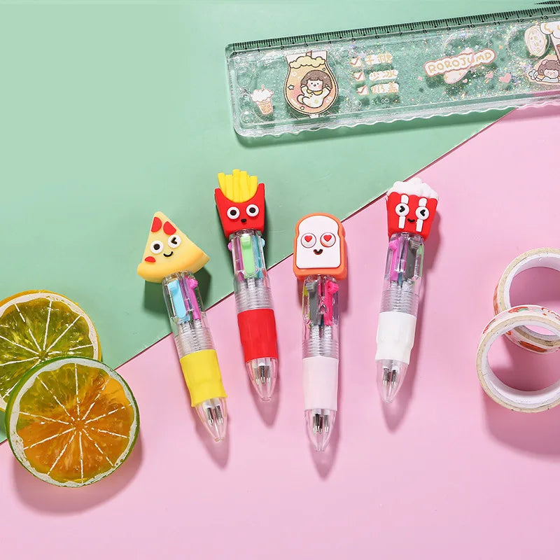 Cartoon Food Multi-Color Ballpoint Pens – Cute Stationery for School Office
