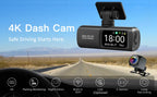 4K Dual Dash Cam – GPS WiFi Driving Recorder for Car Security