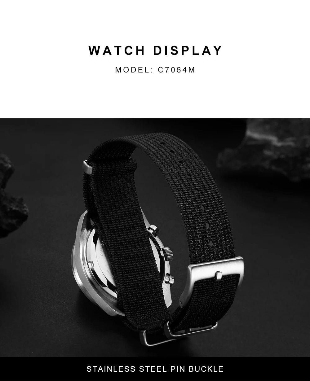 Cadisen Quartz Chronograph Watch – Sapphire Crystal for Men Business Formal