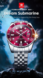 Stainless Steel Quartz Watch – Luminous Calendar Wristwatch for Business Men