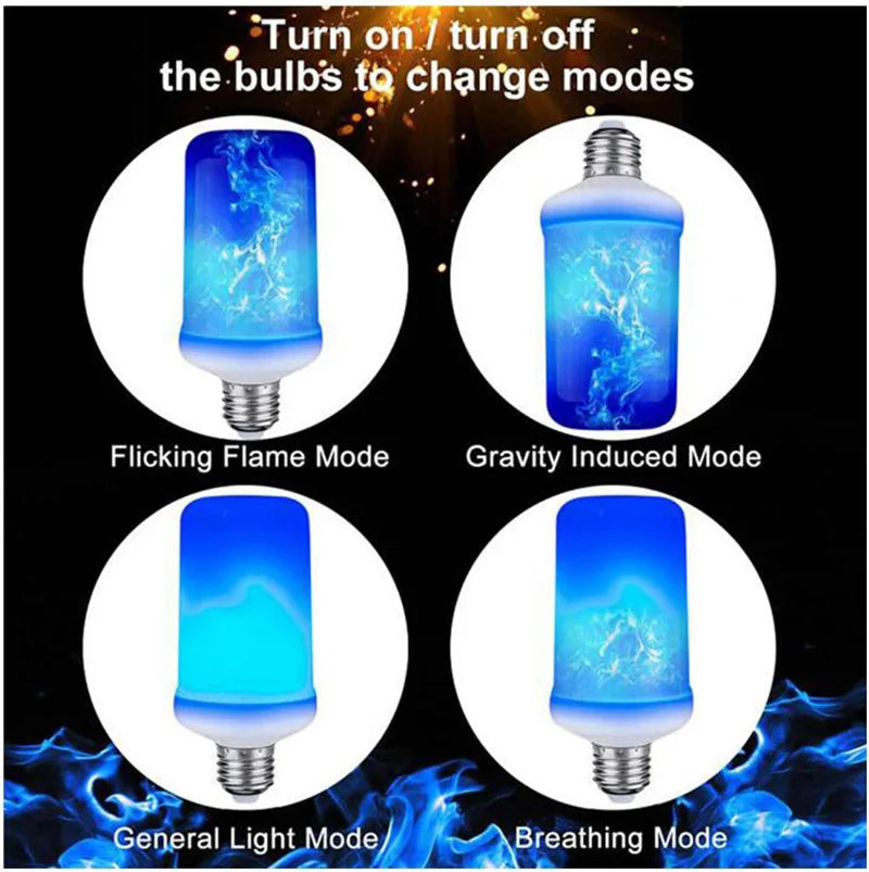 LED Flame Effect Light Bulb – Dynamic Fire Simulation for Home Decoration