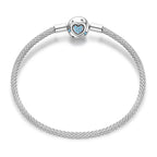 925 Sterling Silver Charm Bracelet – Adjustable Green Zircon for Birthday Gifts