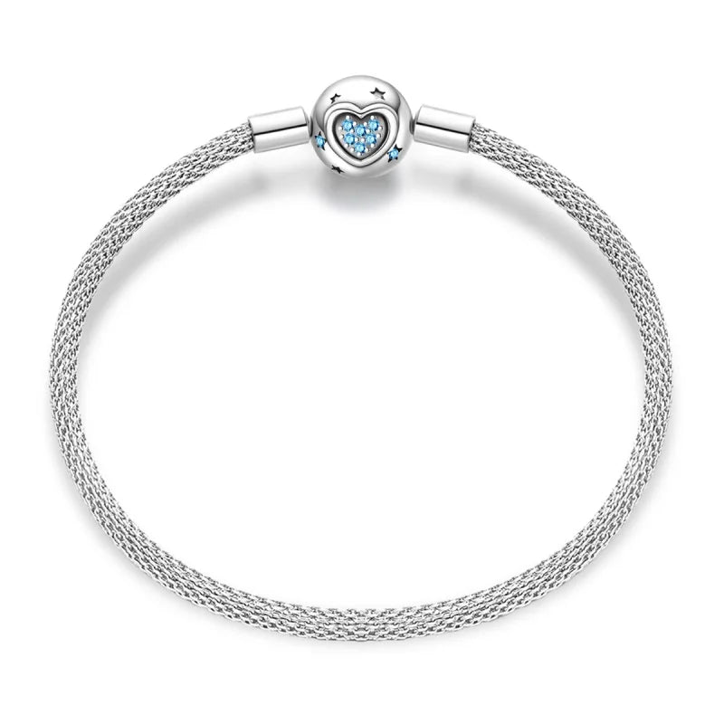 925 Sterling Silver Charm Bracelet – Adjustable Green Zircon for Birthday Gifts