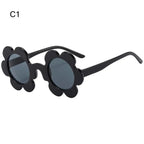 Retro Sunflower Round Sunglasses – Floral Festival Shades for Women