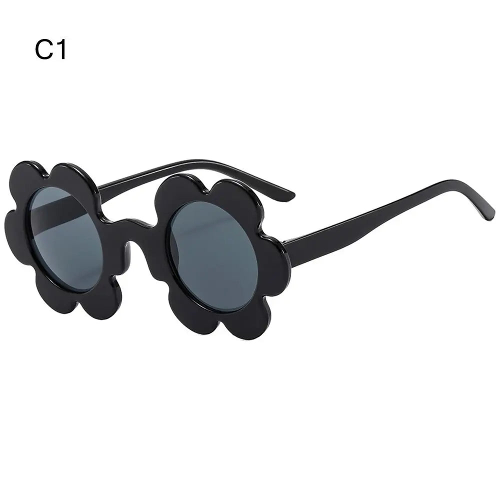 Retro Sunflower Round Sunglasses – Floral Festival Shades for Women