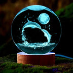 3D Dolphin Crystal Ball – Laser Etched Marine Statue for Birthday Gifts