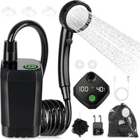 Rechargeable Portable Shower – 6000mAh LED Electric Pump for Outdoor Camping