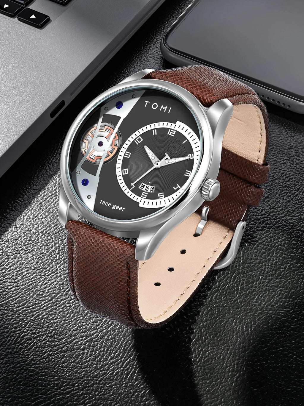 Minimalist Quartz Watch – Luxury Double Strap Set for Business Gift