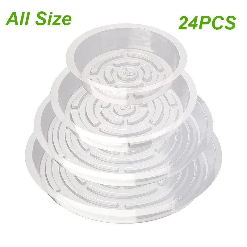 Clear Plastic Plant Drip Trays – Sturdy Round Saucers for Indoor Outdoor Pots