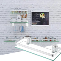 Tempered Glass Wall Shelf – Bathroom Storage Organizer for Shower Accessories