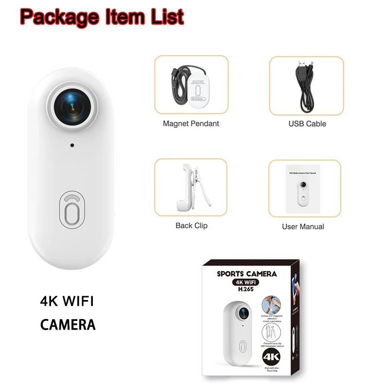 4K Mini Vlog Camera – Portable Wireless Action Cam for Travel Photography