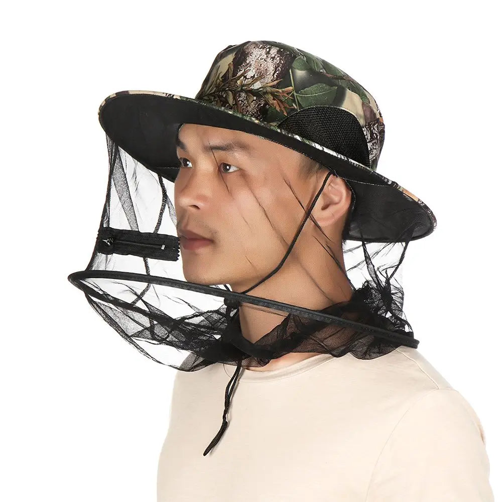 Mosquito Head Net Hat – Sun Protection Mesh Veil for Outdoor Fishing Hiking