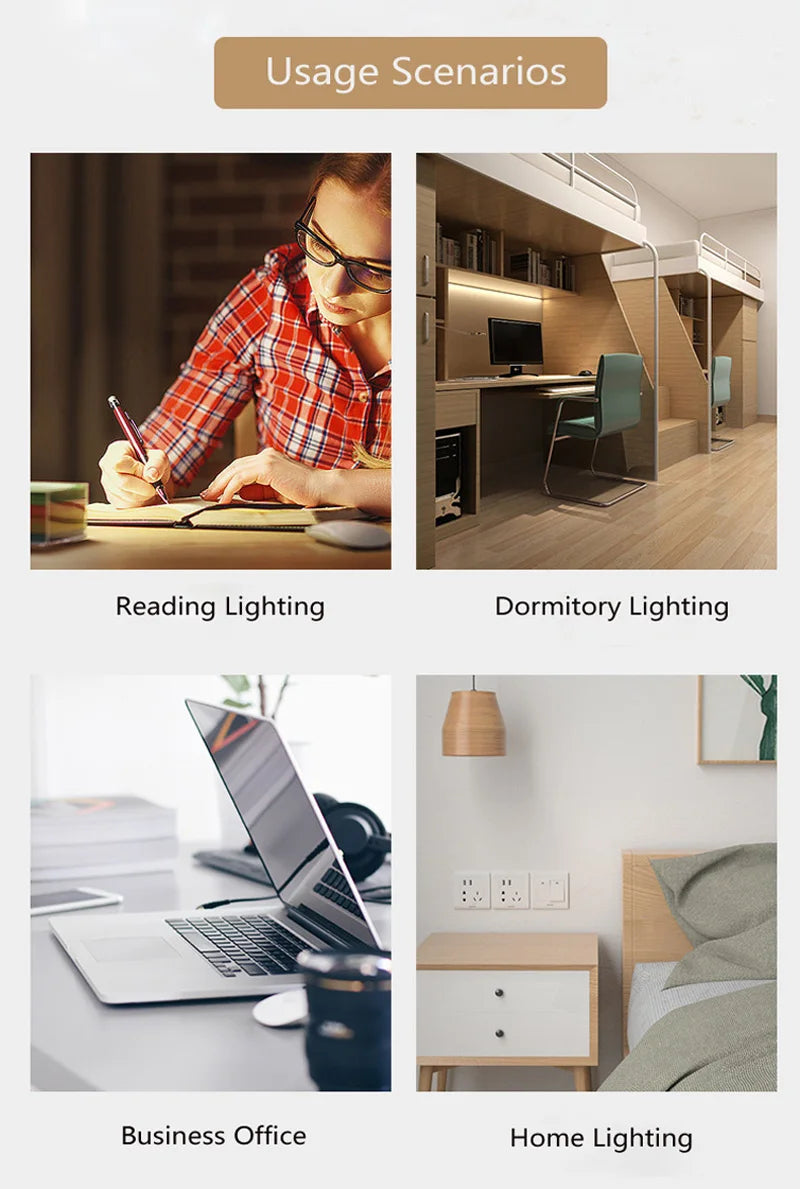 LED Clip-On Desk Lamp – Dimmable Eye Protection for Office and Study