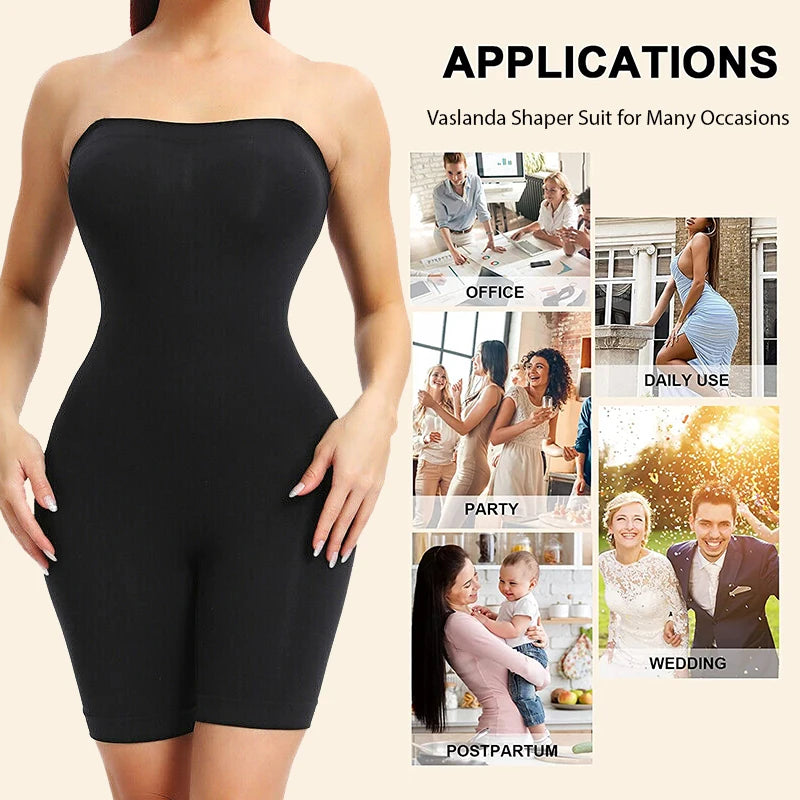 Strapless Shapewear Bodysuit – Tummy Control Body Shaper for Waist Training
